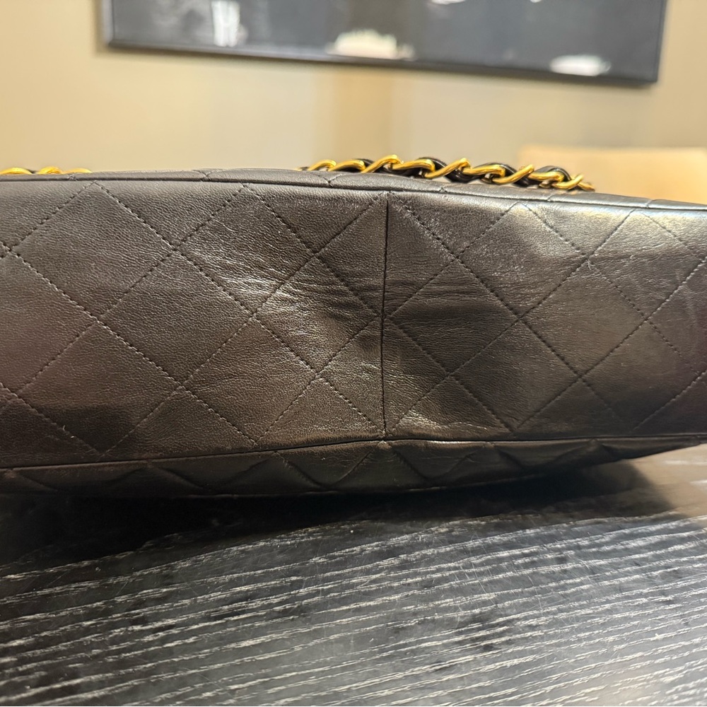 Authentic Chanel Jumbo Classic Flap Leather 24k Gold - Picture 12 of 13